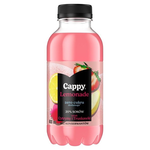 Napój niegazowany Lemonade o smaku cytrynowo-truskawkowym Cappy 400 ml