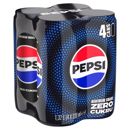 Napój gazowany zero cukru Pepsi-Cola 4 x 330 ml
