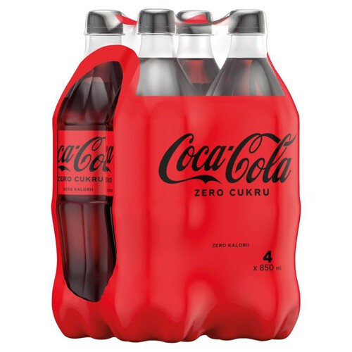 Napój gazowany Cola Zero Coca-Cola 4 x 850 ml
