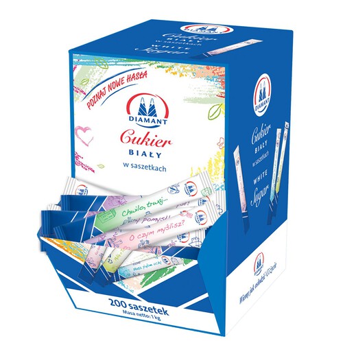 Cukier biały w saszetkach Diamant 200 sztuk