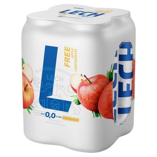 Piwo bezalkoholowe Free Lemongrass o smaku jabłka i trawy cytrynowej alk. 0,0% obj. Lech 4 x 0,5 l