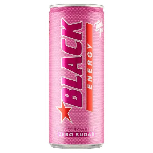 Napój energetyzujący Wild Strawberry zero cukru o smaku poziomkowym  Black 250 ml